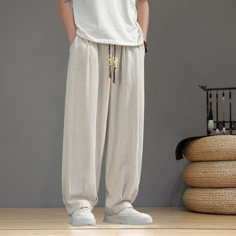 Herren Haremshose im Oversize-Baggy-Stil mit Kordelzug und elastischem Bund Drune