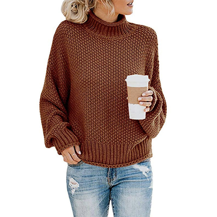 Damen nan grobstrick Rollkragenpullover mit Oversize-Schnitt und Blockstreifen-Optik Drune