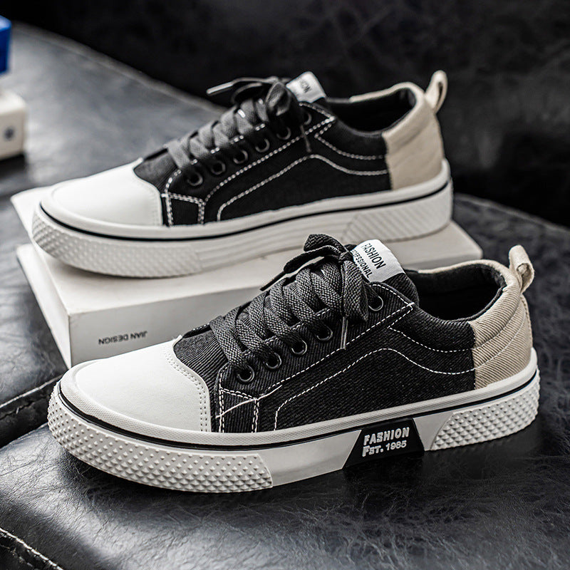 Herren Low-Top Canvas-Plateau-Sneaker mit profilierter Gummisohle und verstärkter Zehenkappe Drune