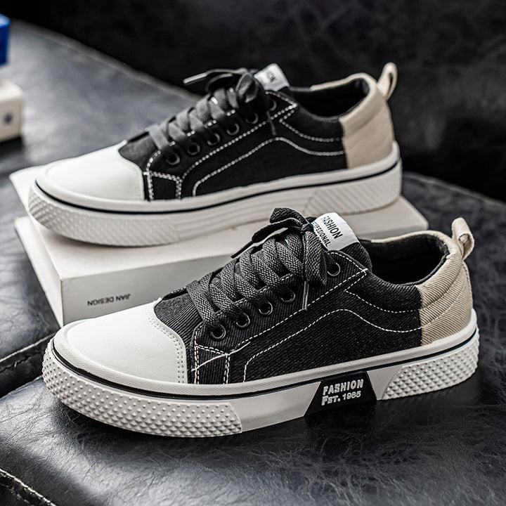 Herren Low-Top Canvas-Plateau-Sneaker mit profilierter Gummisohle und verstärkter Zehenkappe Drune