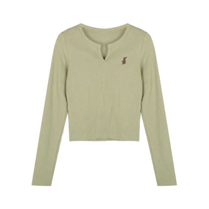 Damen lässiges cropped Langarmshirt Drune