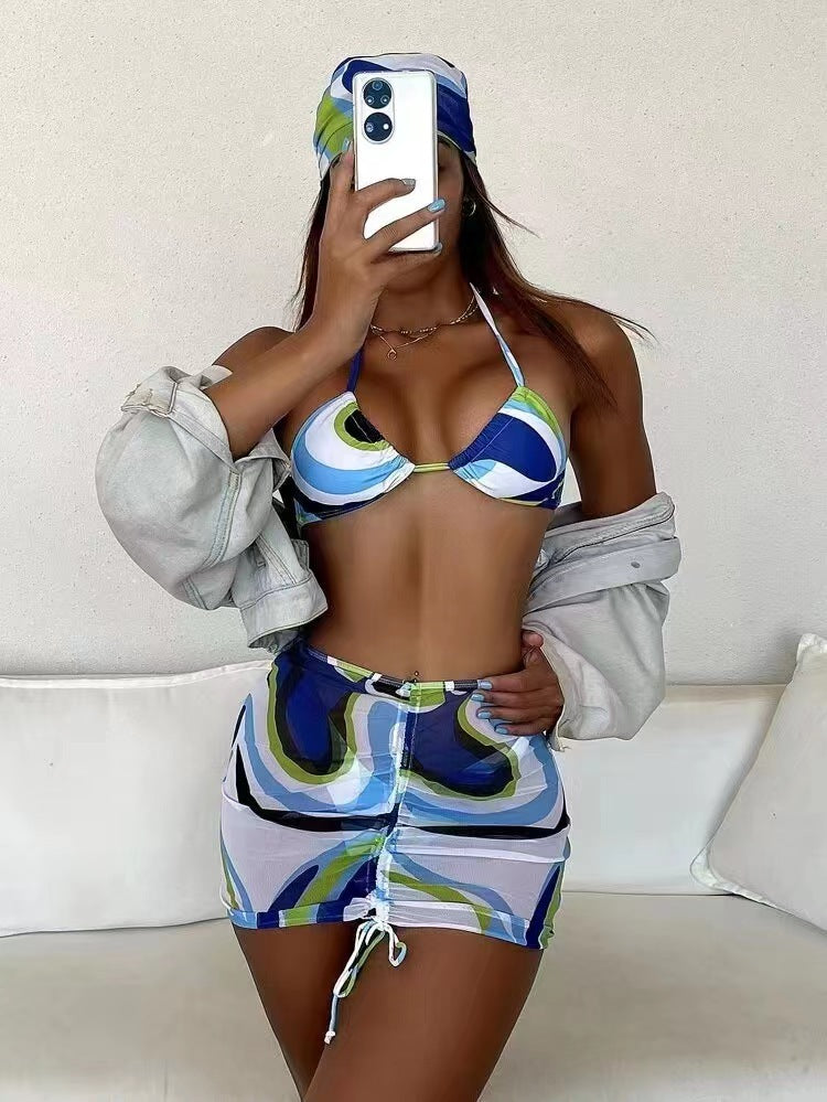 Damen Bikini-Set mit modischem Wickelrock und sportlichem Oberteil Drune