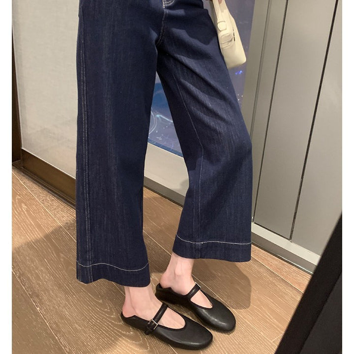 Damen elegante Mary Jane Stil Ballerinas mit verstellbarem Riemen Drune