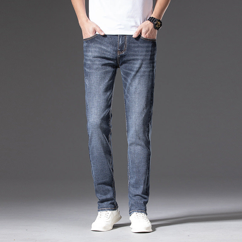 Herren Slim‑Straight Stretchjeans mit leichter Used‑Optik Drune