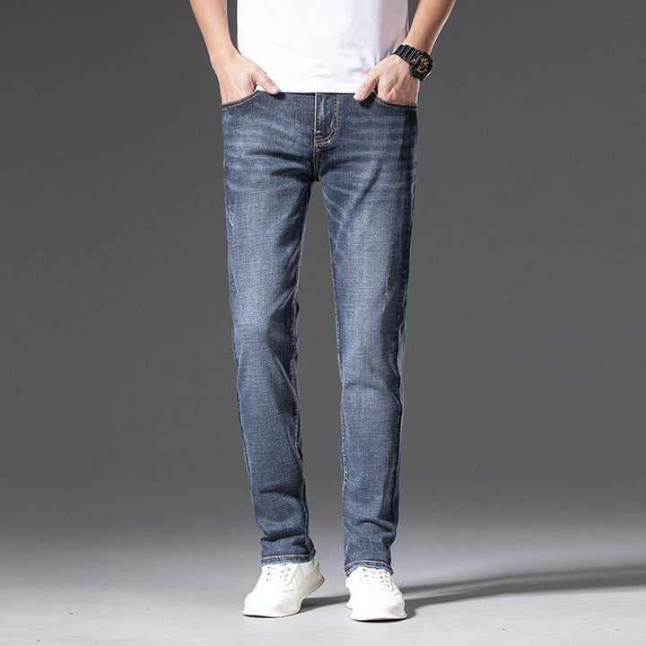 Herren Slim‑Straight Stretchjeans mit leichter Used‑Optik Drune