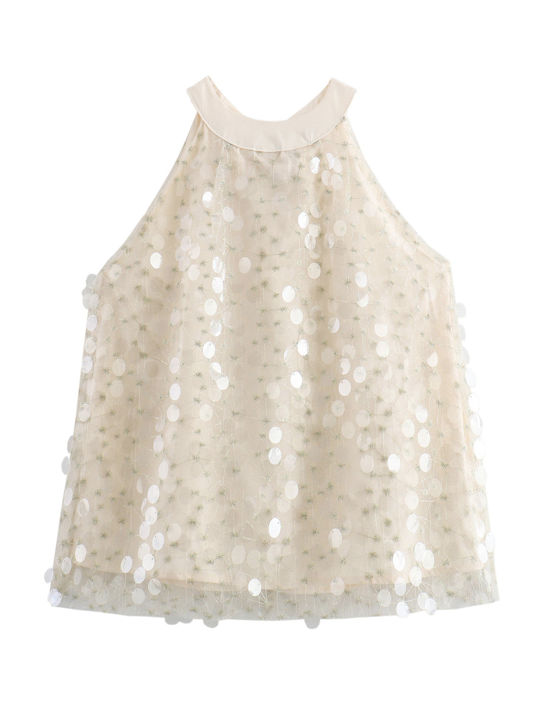 Damen Elegantes Pailletten-Verziertes Ärmelloses Top Drune