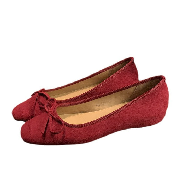 Damen Ballerinas mit charmantem Schleifendetail aus hochwertigem Wildleder Drune