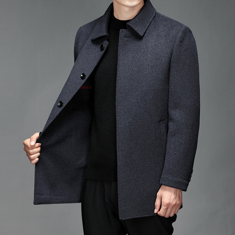Herren Eleganter Winter Mantel mit modernem Design und hochwertiger Wolle Drune