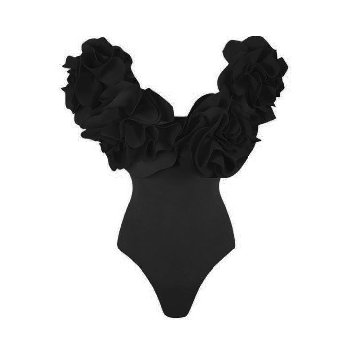 Damen Einteiler Schwimmanzug mit voluminösen Rüschen Drune