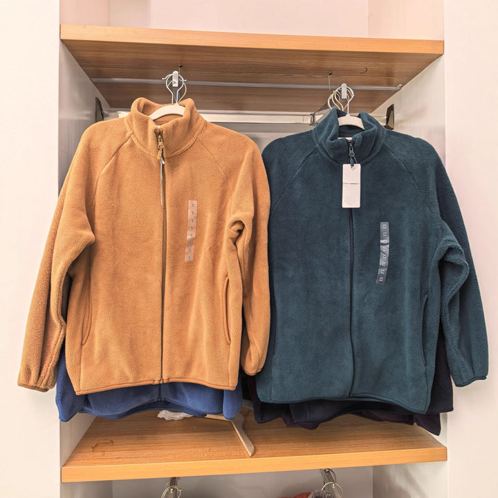 Damen Fleecejacke mit hohem Kragen und seitlichen Taschen Drune