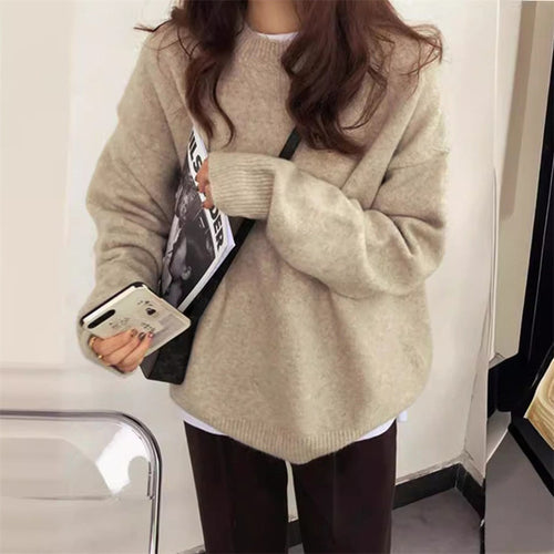 Damen lässiger Pullover im Oversized-Stil Drune