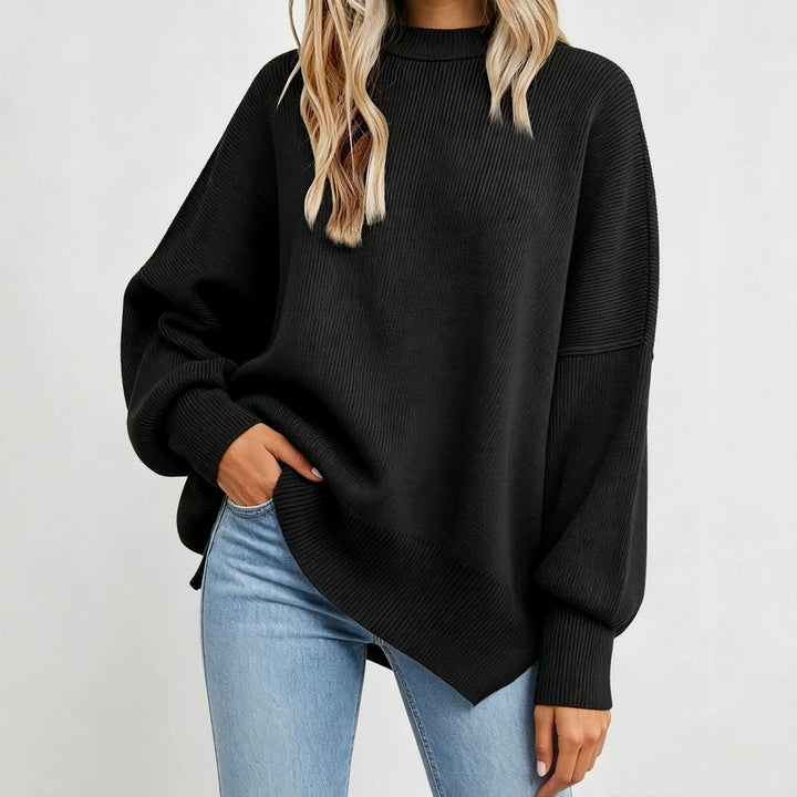 Damen Kastiger Feinstrickpullover mit asymmetrischem Zipfelsaum Drune