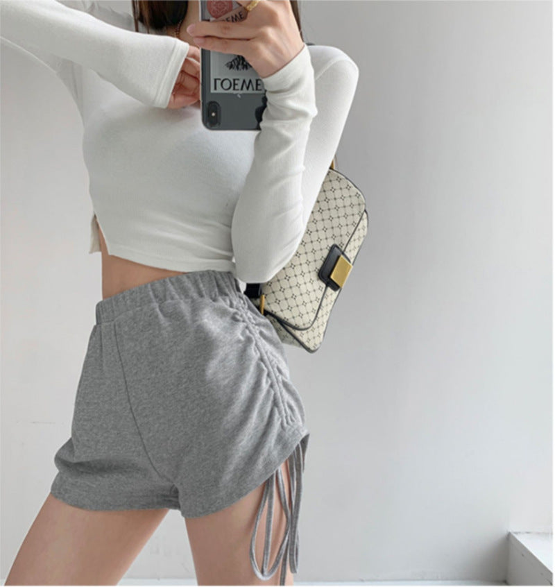 Damen Cropped Langarmshirt mit modernen Rippdetails