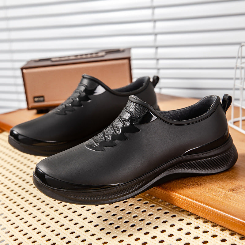 Herren Wasserdichter Slip‑On Gummisneaker mit stoßdämpfender Laufsohle und dezenter Schnüroptik Drune