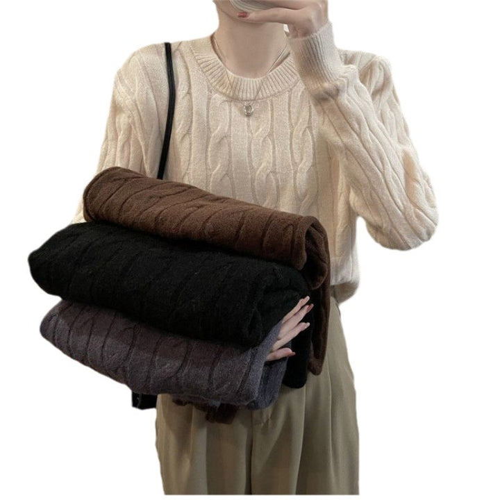 Damen Grobstrickpullover mit strukturiertem Zopfmuster und lässigem Schnitt Drune