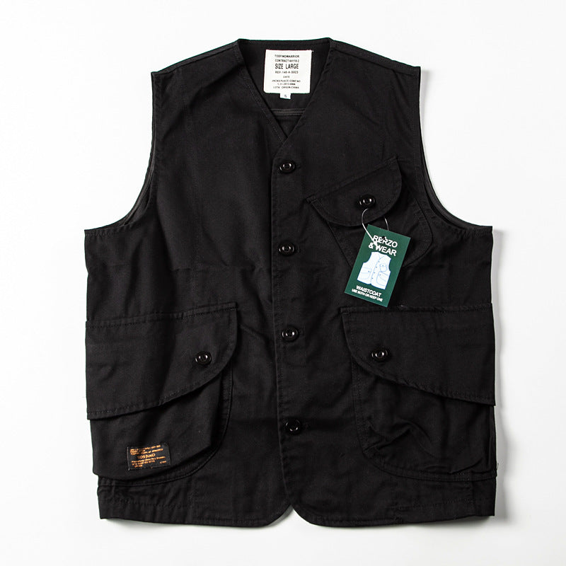 Herren Utility‑Weste mit mehreren Pattentaschen aus robustem Canvas Drune