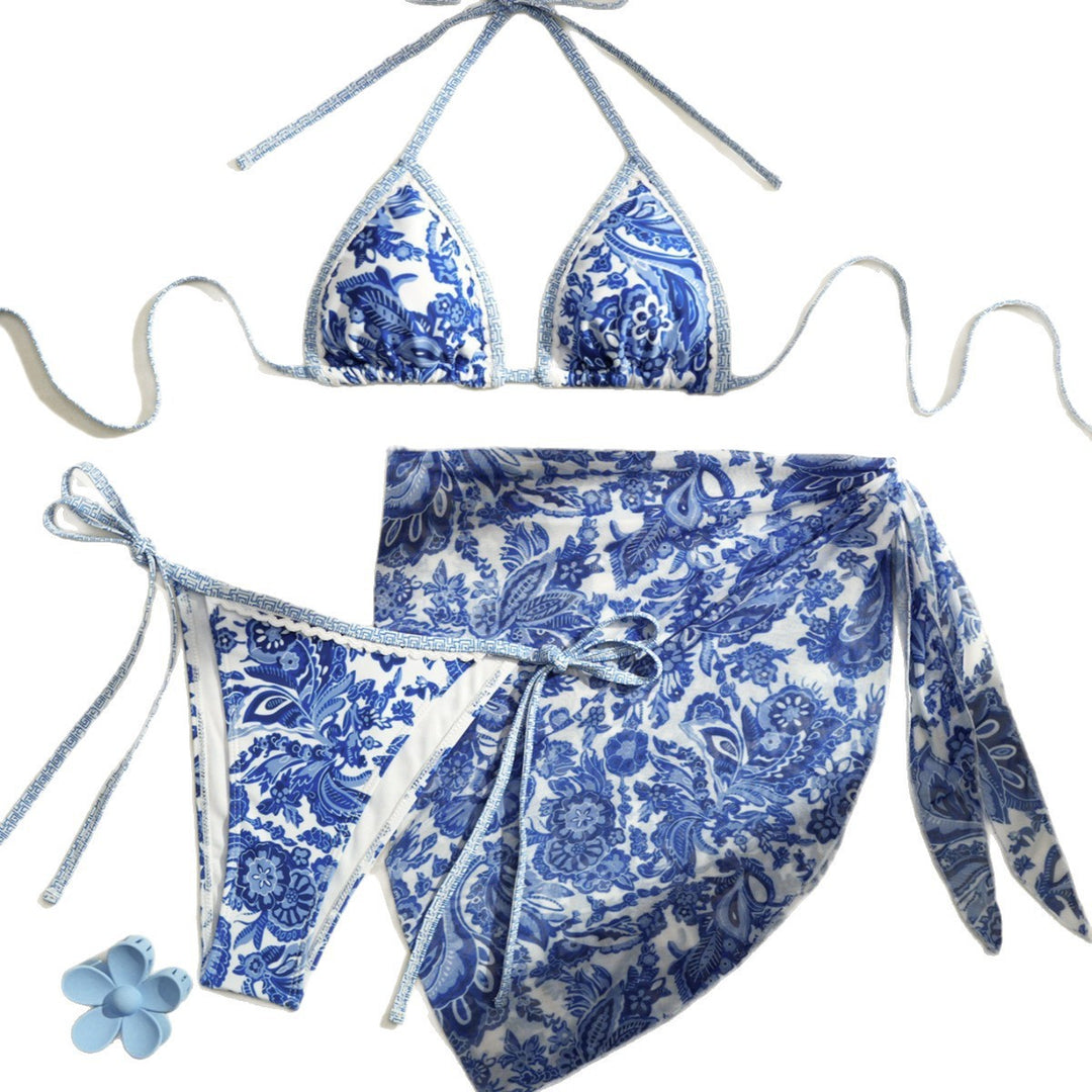 Damen Triangel-Bikini mit floralem Design Drune