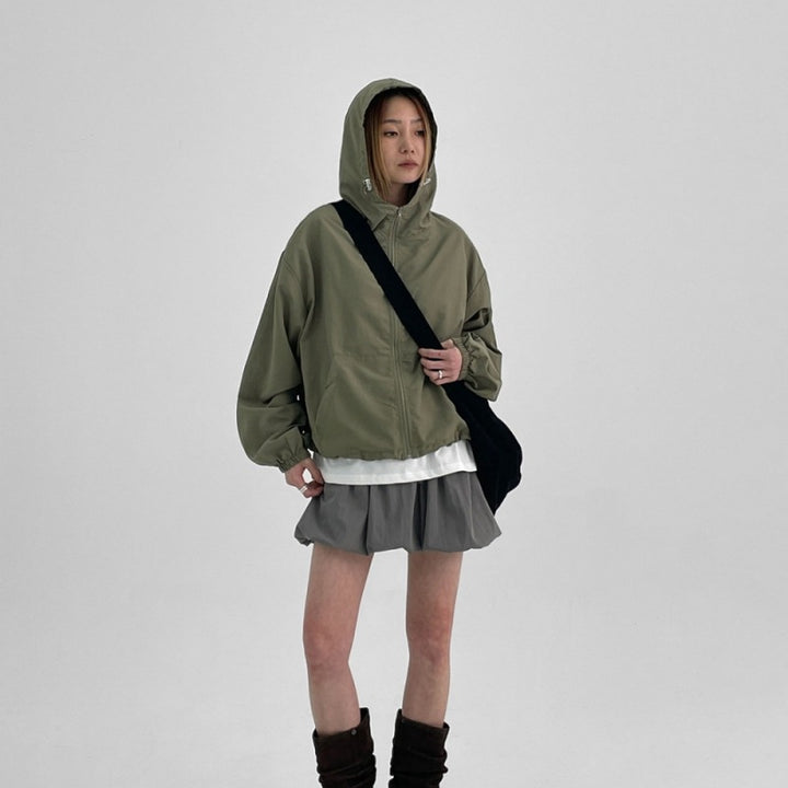 Damen winddichte Jacke mit Kapuze Drune