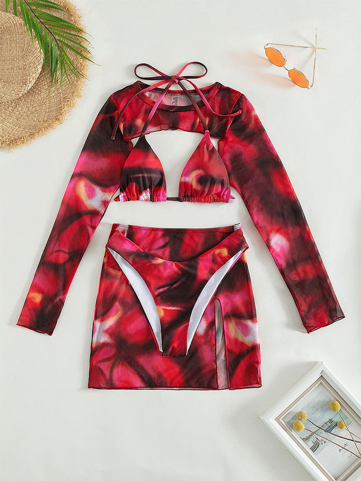 Damen Sport-Bikini-Set mit langen Ärmeln und modischem Schnitt Drune