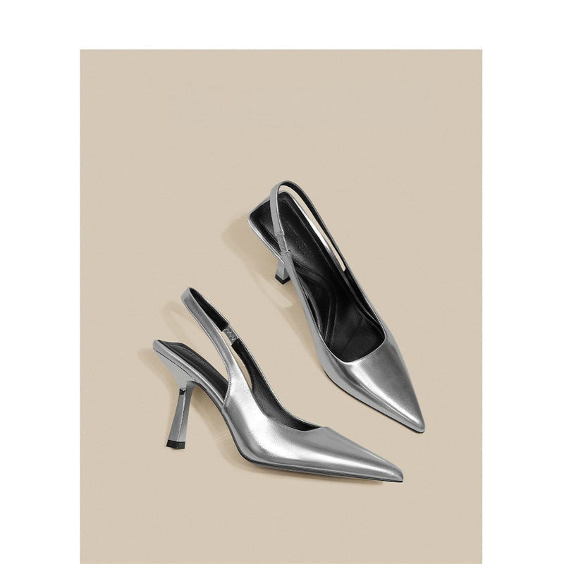 Damen Slingback High Heel Pumps mit elegantem metallic Finish Drune