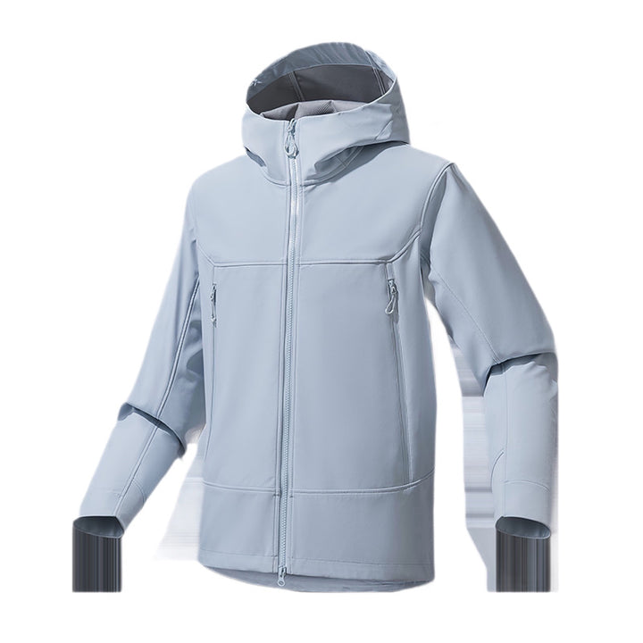 Herren Softshell‑Kapuzenjacke mit Stretch, wind- und wasserabweisender Membran und Zwei‑Wege‑Reißverschluss Drune