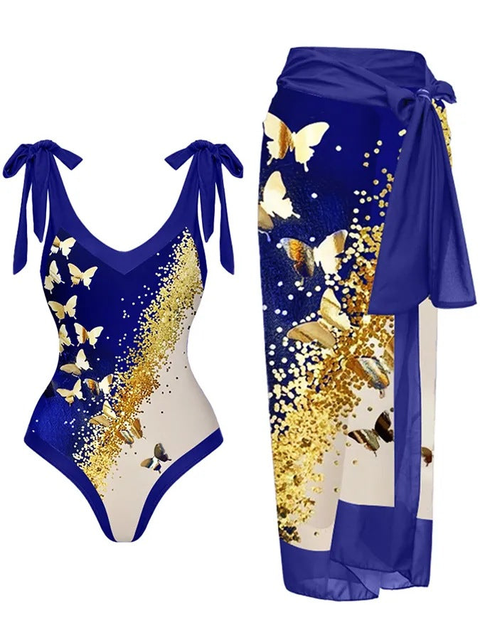 Damen Bademode-Set mit stilvollem Wickelrock Drune