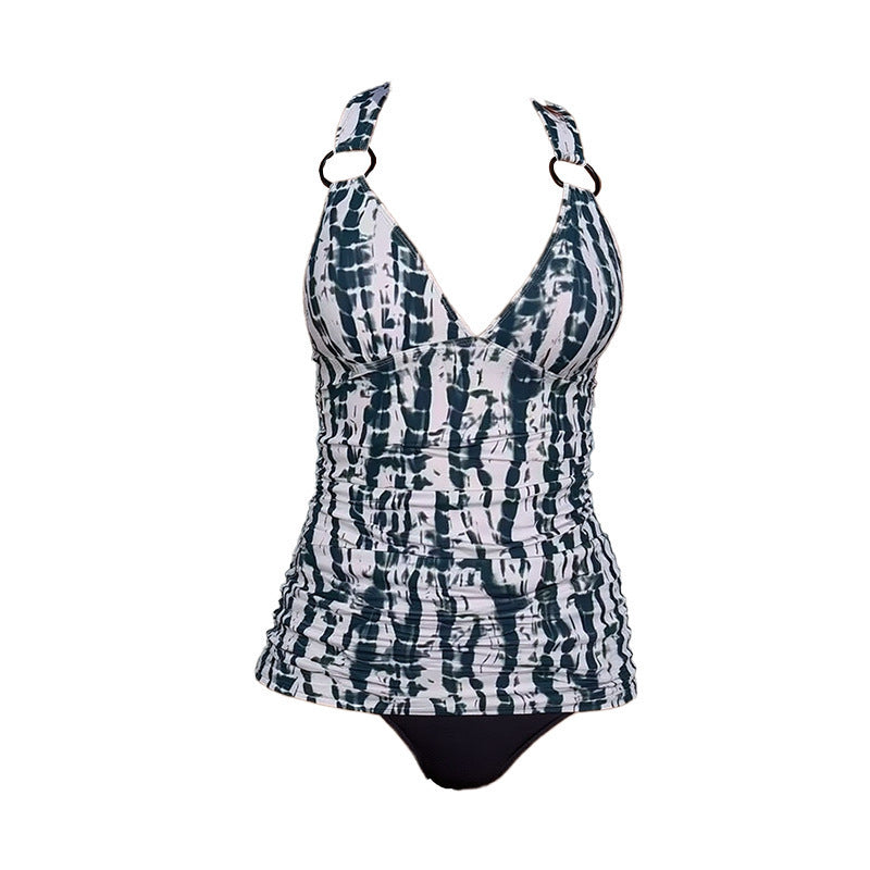 Damen Tankini mit modischem V-Ausschnitt und gerafftem Design Drune