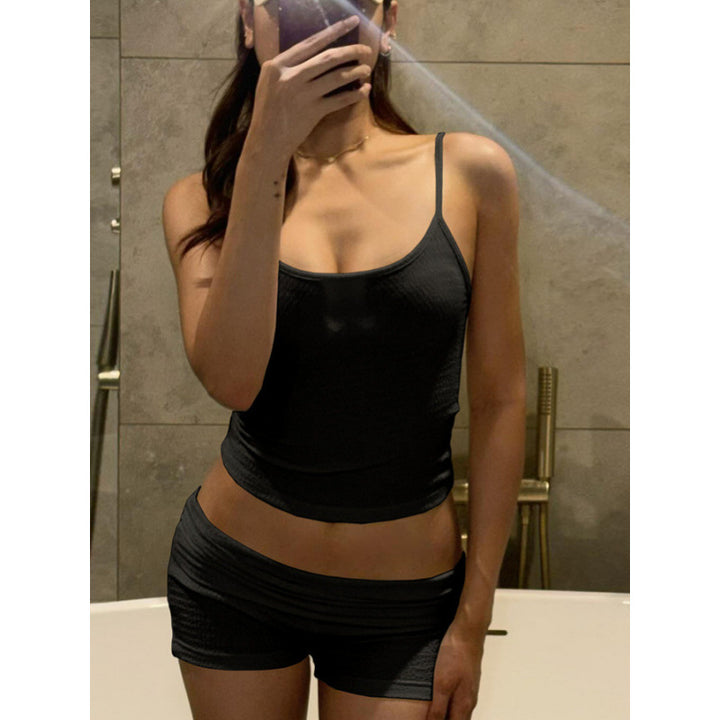 Damen Lässiges Oberteil und Shorts Set mit feinem Strukturdesign Drune