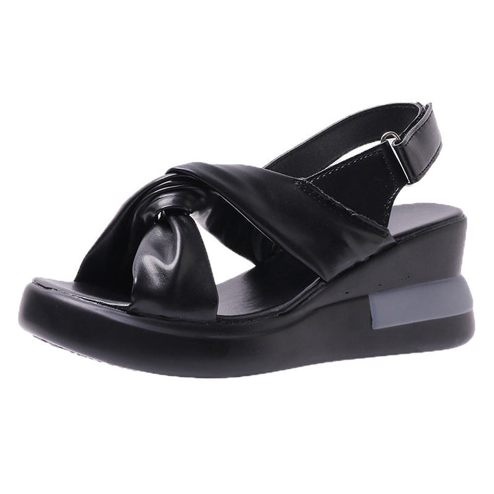 Damen Wedge-Sandalen mit modischem Knoten-Design und flexiblem Fußbett Drune