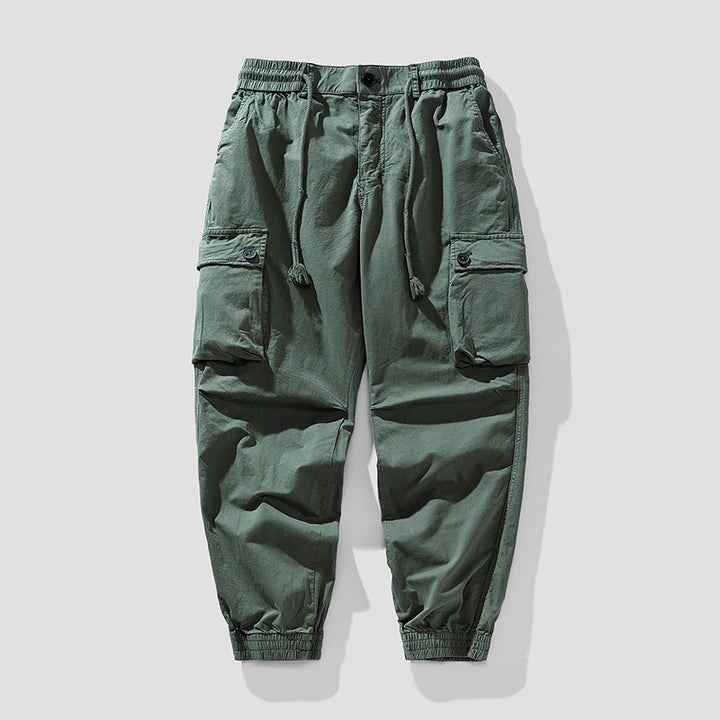 Herren Cargo-Joggerhose im Tapered-Utility-Stil mit elastischem Bund und Klapptaschen Drune
