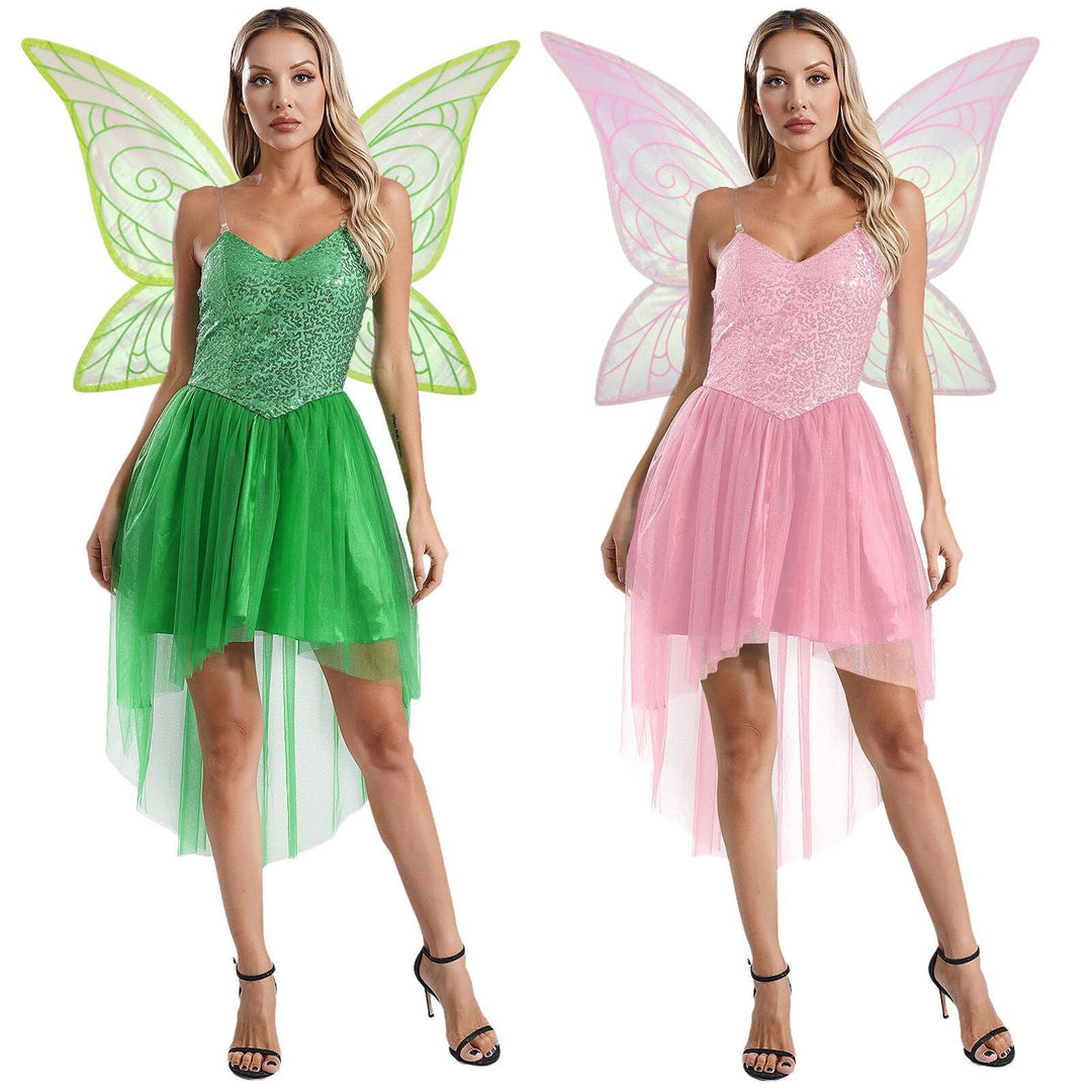 Damen Märchenhaftes Elfenkleid mit schimmernden Details und voluminösem Tüllsaum Drune