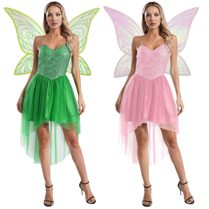 Damen Märchenhaftes Elfenkleid mit schimmernden Details und voluminösem Tüllsaum Drune