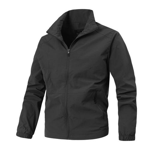 Herren Leichte Softshelljacke mit Stehkragen, winddichter Membran und Reißverschlusstaschen Drune