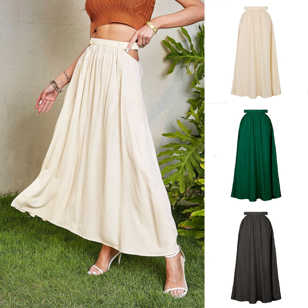 Damen Eleganter Maxirock mit fließendem Schnitt und seitlichem Schlitz Drune