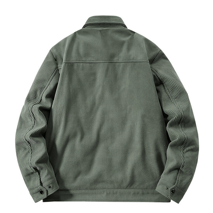 Herren Kordjacke mit gestepptem Innenfutter, zwei Brusttaschen und Druckknopfverschluss Drune