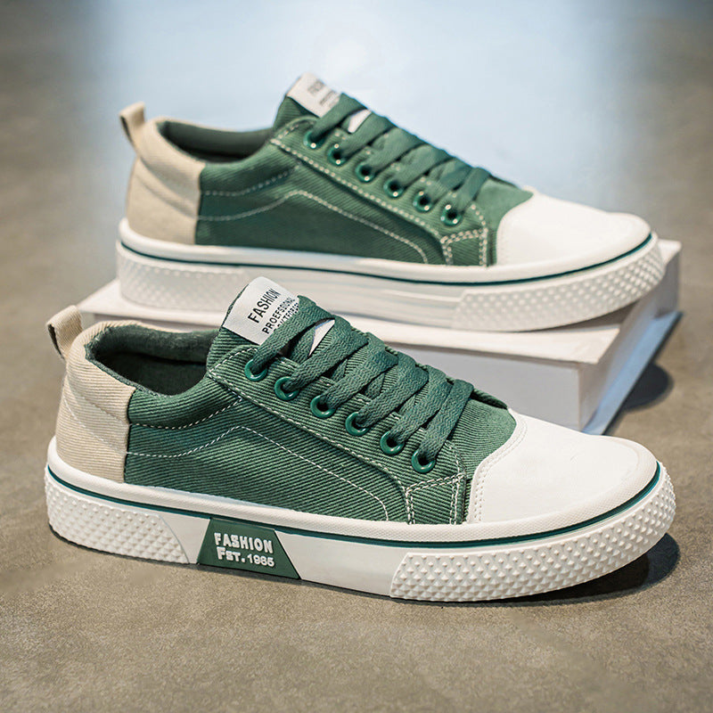Herren Low-Top Canvas-Plateau-Sneaker mit profilierter Gummisohle und verstärkter Zehenkappe Drune