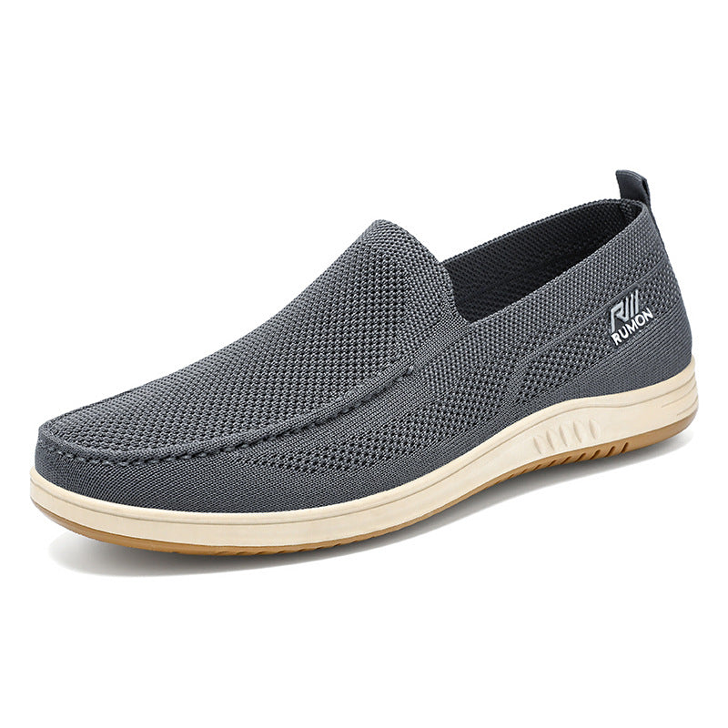 Herren nan leichtgewichtiger Mesh-Mokassin-Slipper mit nahtlosem Strickoberteil, Memory-Komforteinlage und rutschfester Flexsohle Drune