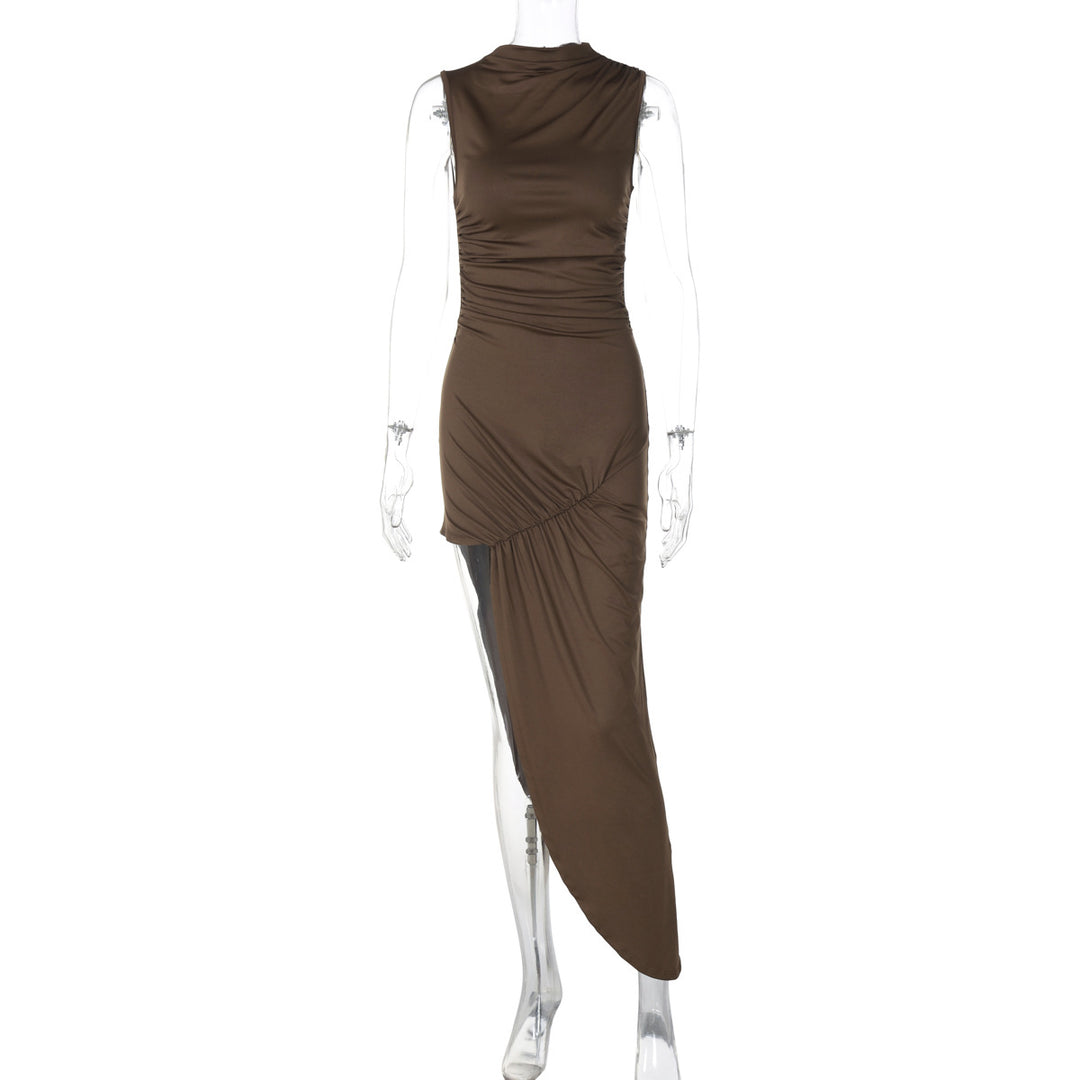 Damen Elegantes Wickelkleid mit asymmetrischem Saum Drune