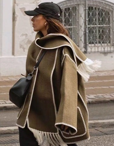 Damen Fransenjacke mit eleganter Saumverzierung Drune