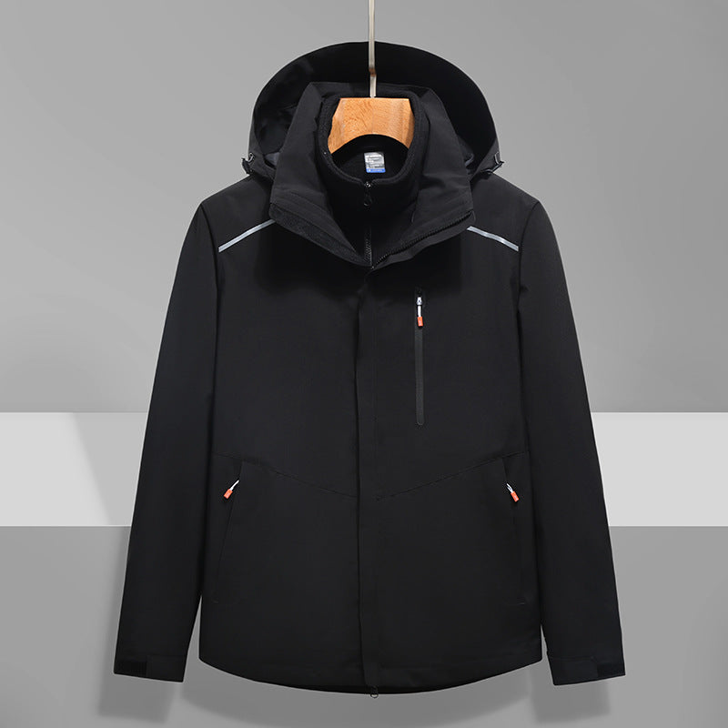 Herren Softshell-Outdoorjacke mit Kapuze, wind- und wasserdicht Drune