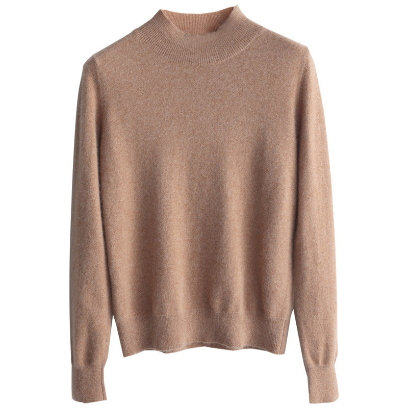 Damen Luxuriöser Kaschmir-Feinstrickpullover mit Stehkragen Drune