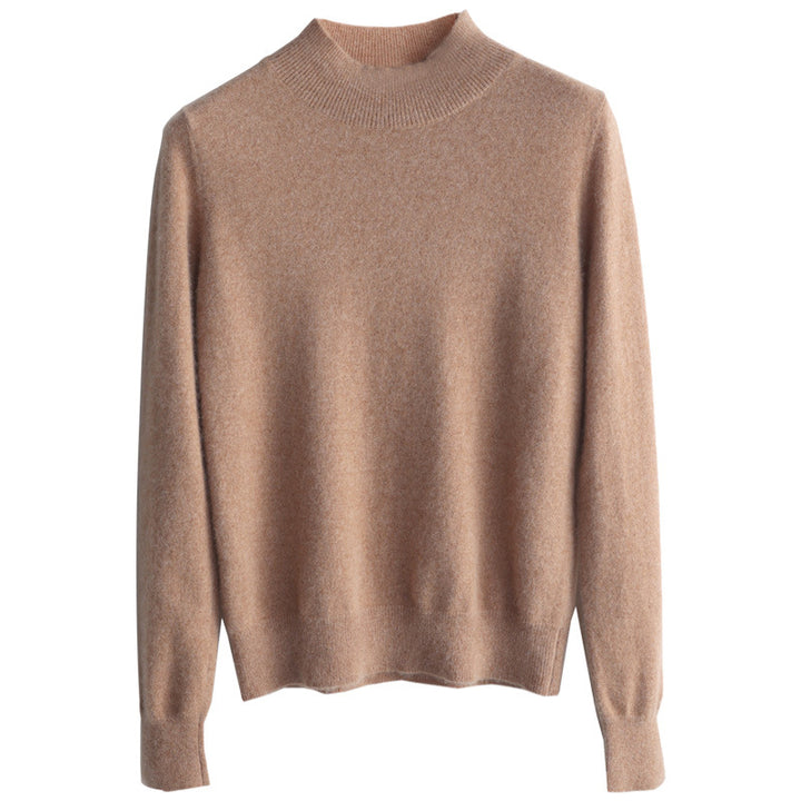 Damen Luxuriöser Kaschmir-Feinstrickpullover mit Stehkragen Drune
