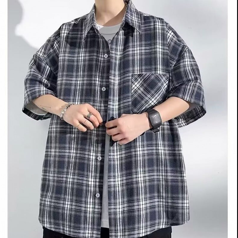 Herren lässige Karobluse mit praktischen Brusttaschen und modernem Schnitt Drune