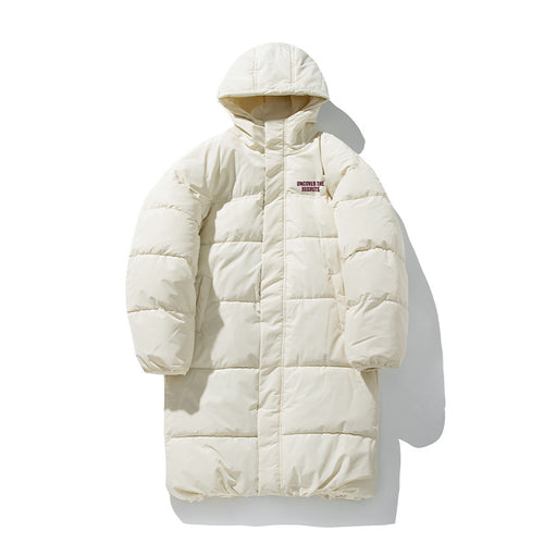Unisex Wattierter Steppmantel mit Kapuze, Thermofutter und Tunnelzugsaum Drune