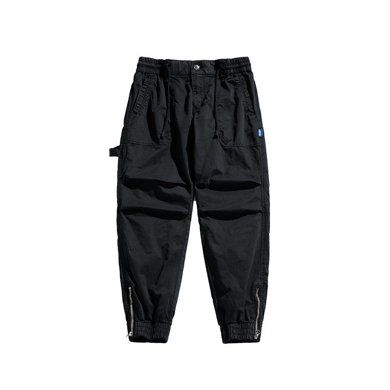Herren Tapered-Utility-Cargohose im Joggerstil mit elastischem Comfortbund, aufgesetzten Taschen und Knöchel‑Reißverschluss Drune