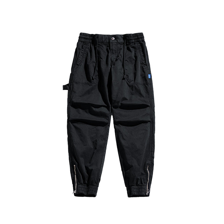 Herren Tapered-Utility-Cargohose im Joggerstil mit elastischem Comfortbund, aufgesetzten Taschen und Knöchel‑Reißverschluss Drune