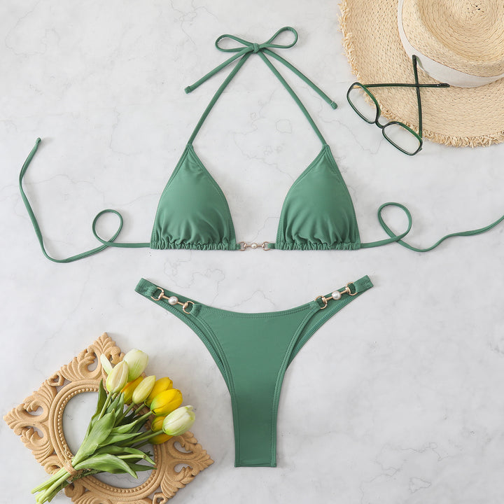 Damen Triangel-Bikini-Set mit modischen Details Drune