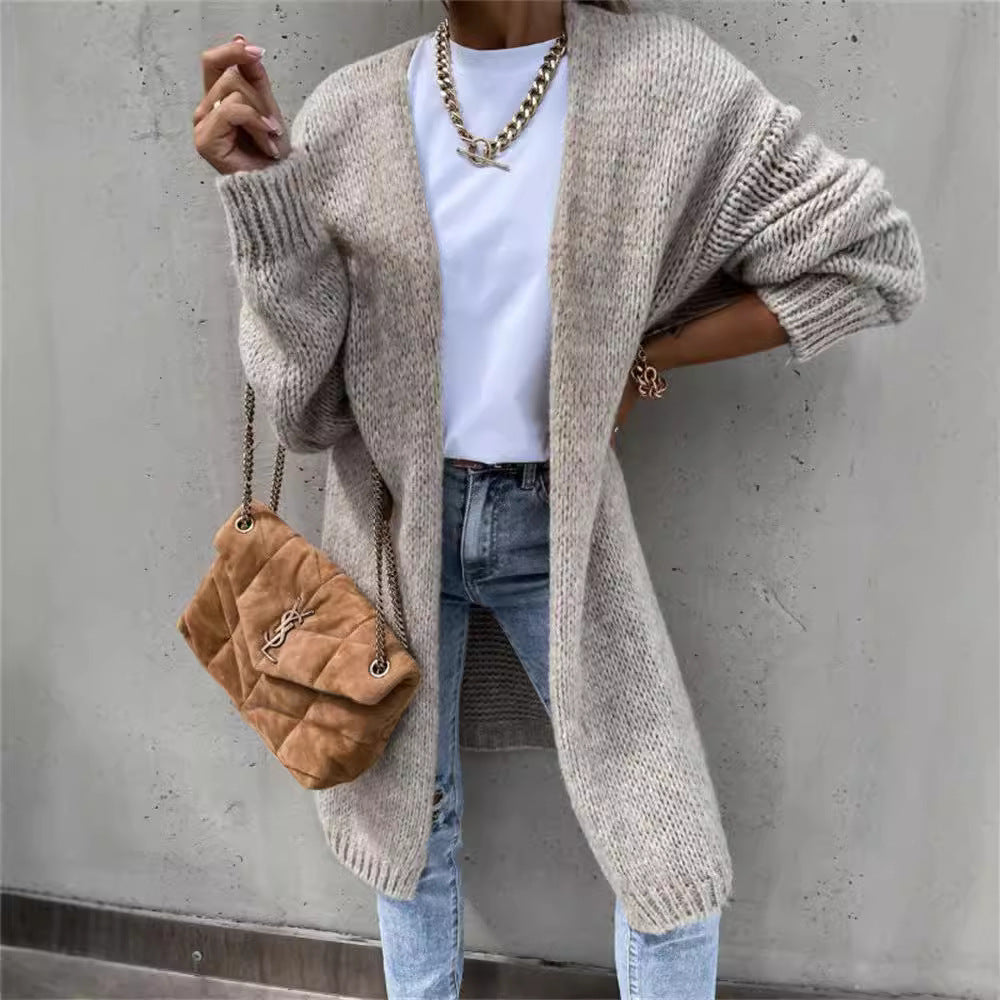 Damen Grobstrick-Cardigan mit übergroßen Ärmeln und modischem Design Drune