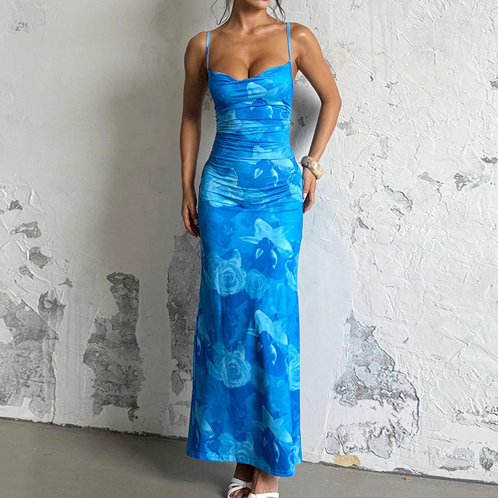 Damen Figuroptimiertes Maxikleid mit floralem Design Drune