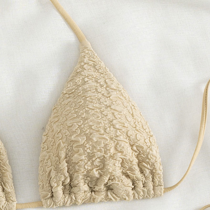 Damen Triangel-Bikini mit strukturiertem Oberteil und hohem Beinausschnitt Drune